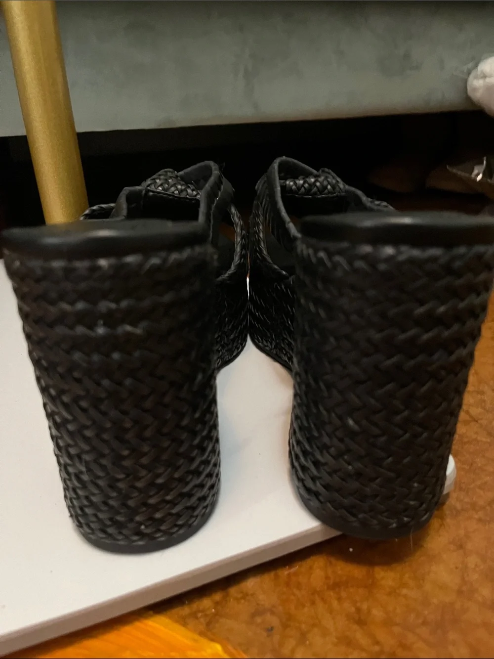 GUESS Black Woven Knot Platform Slide Sandals NEW size US 8 women’s